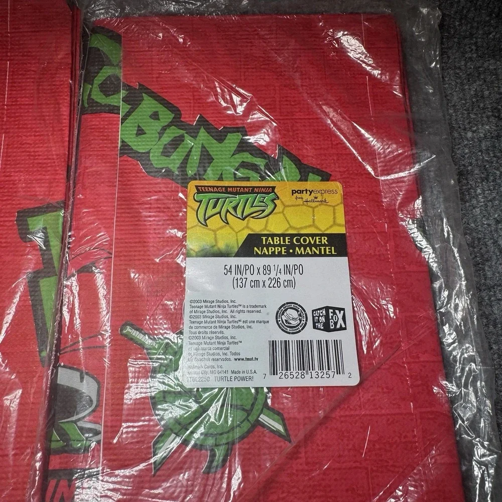 Vintage Teenage Mutant Ninja Turtles‎ Unused Paper Table Cover Set 54